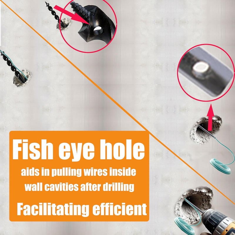 wowsupm Flex Installer Drill Bit Fish Bit Self Screw Point for Pulling Line Through Tight Spaces 9/16 in. x (4.5 FT) 54 in. Extra Gift C - Image 5